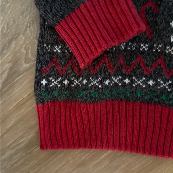 Ugly Christmas Sweater Gray with Red and Green - Picture 5 of 7